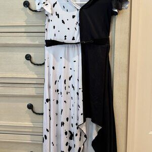 Girls Halloween Costume Cruella Inspired Dress (Sizes 9-10 Girls)